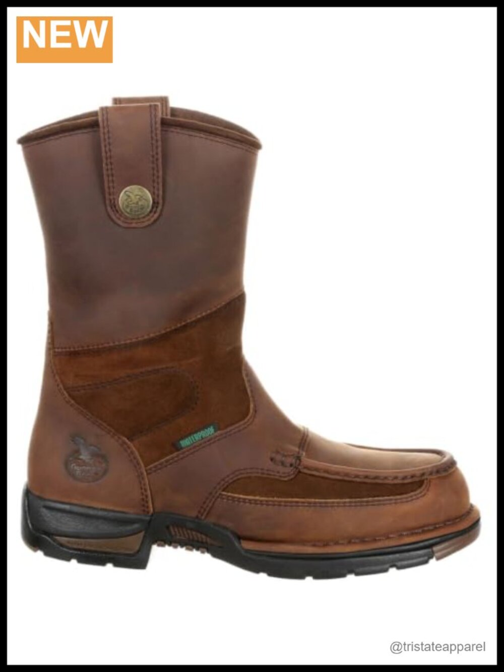 Women's Steel Toe Waterproof Leather Work Wellington Boots